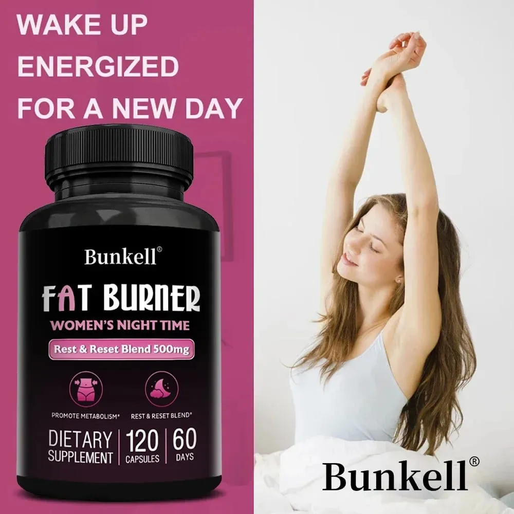 Night Fat Burning Capsules - Enhance Immune System Promote Metabolism Healthy Weight Management 120 Capsules