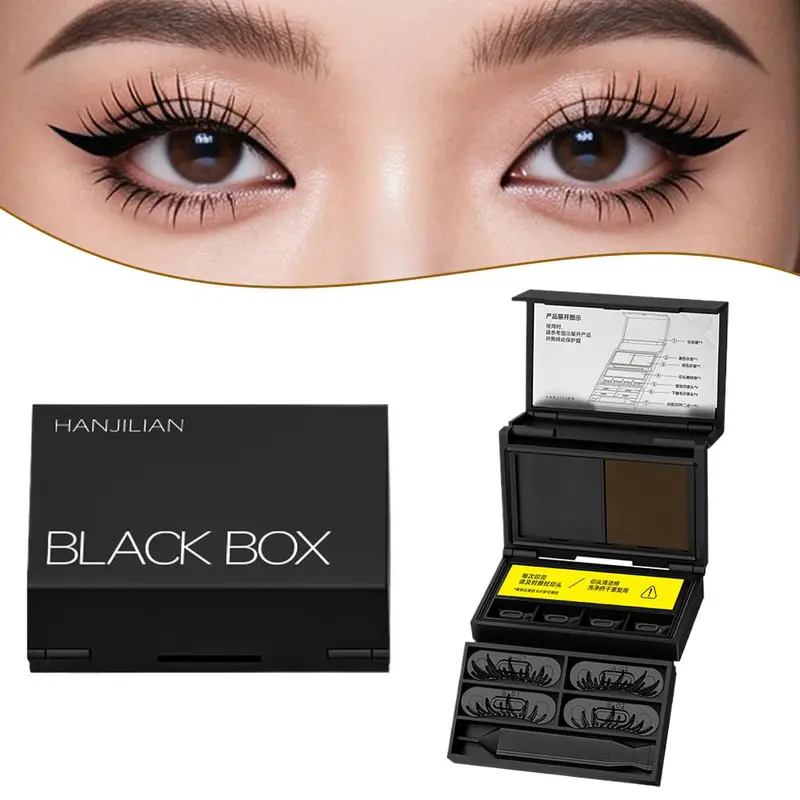 3in1 Portable Eye Makeup Kit For Women Waterproof Smudge Proof Lower Lash Stamp Mark Dotting Pen AndEyeliner