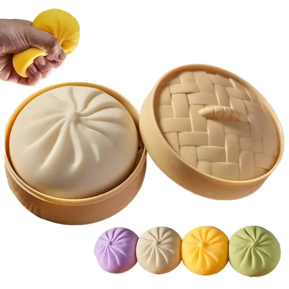 Large Dumpling Pillow Soft Huggable Plush Toy for Home Decor Adorable Dumpling Shape with Playful Expression Dough Ball