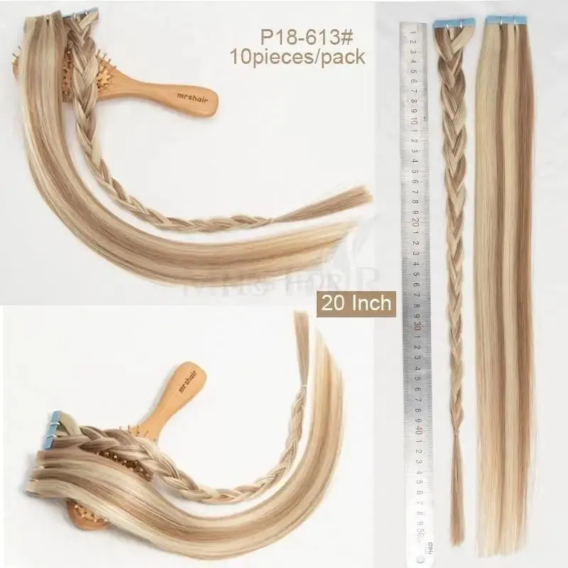 Invisible Tape in Hair Injection Tape in Human Hair Extensions #60 PU Weft Tape σε 10 τμχ/συσκευασία Προσθέστε μόνο όγκο για τρίχες στο πλάι — image 4