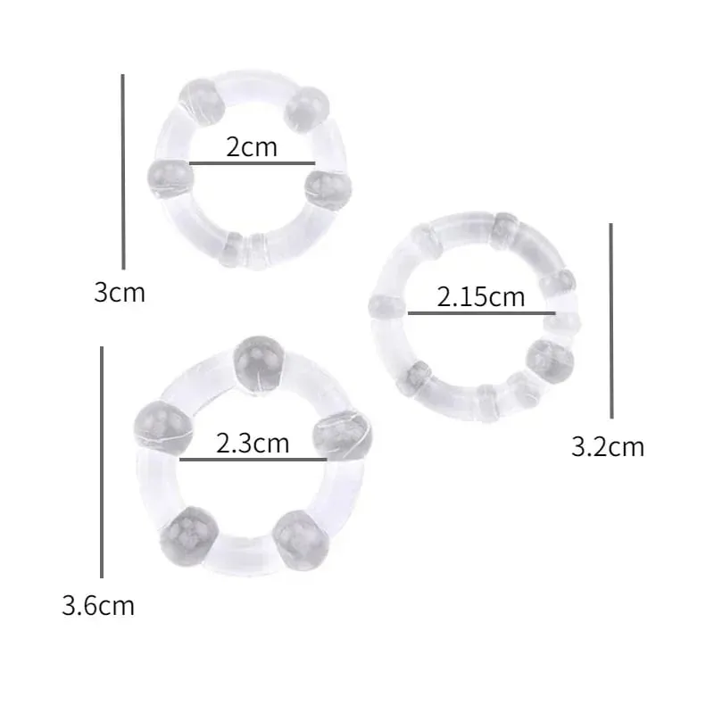 3pcs/set Penis Ring Enhance Dick Erection Delayed Ejaculation Cock Enlargement Lasting Semen Lock Ring Adult Sex Toys