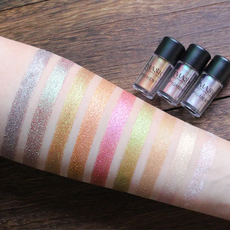 New Arrival Glitter Eyeshadow Metallic Loose Powder Waterproof Shimmer Pigments Colors Eye Shadow Makeup Cosmetics
