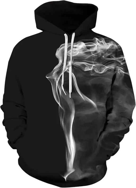 Hoodie Grafik Lelaki Uniseks Cetak Kebaharuan Hoodie, Baju Pullover Corak 3D Dengan Poket, Hoodie Grafik Panas Lengan Panjang Saya