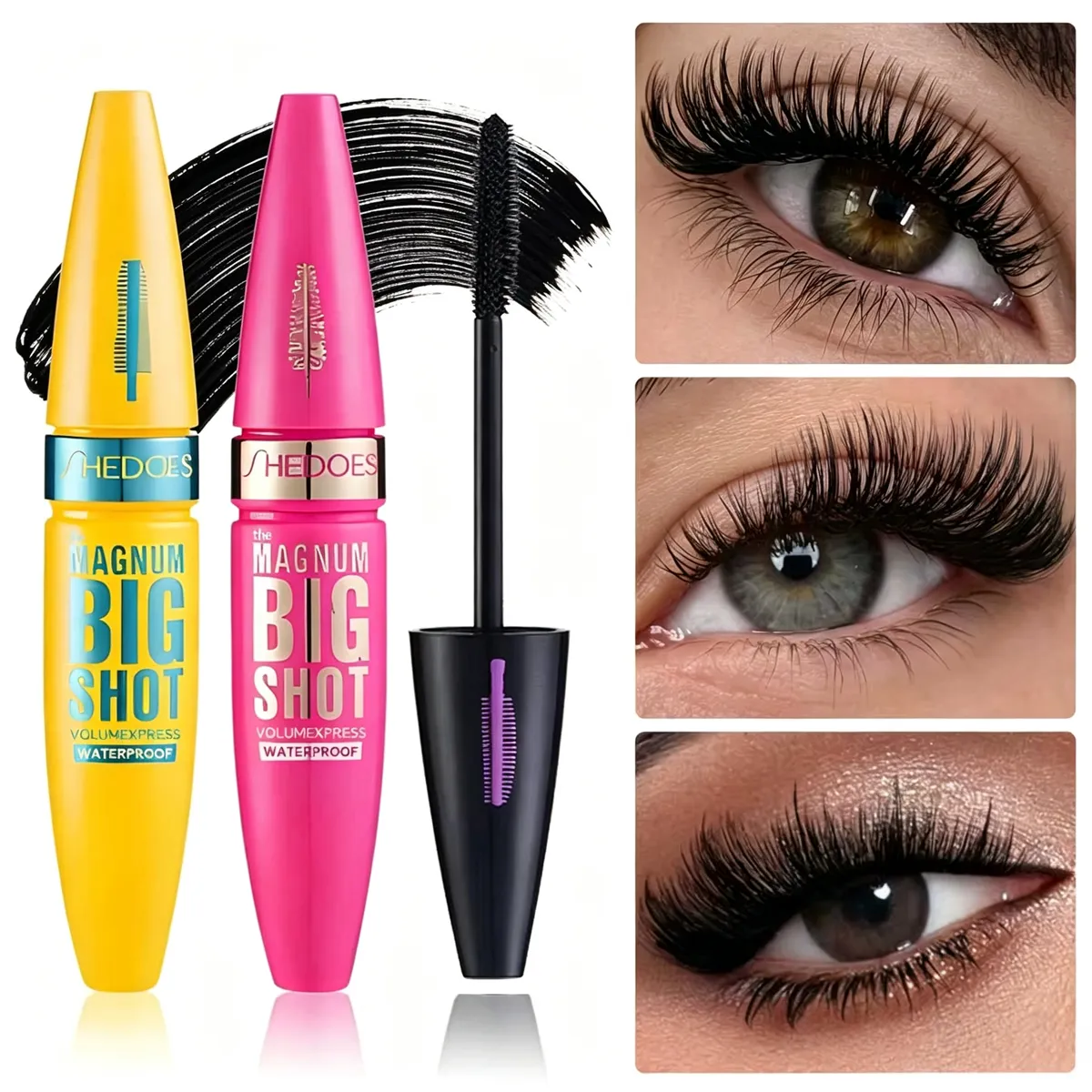 Big Shot Waterproof Mascara Volume Express Curling Lash Mascara Smudge-Proof Thick Black Eyelash Makeup For Fuller Lashes — image 2