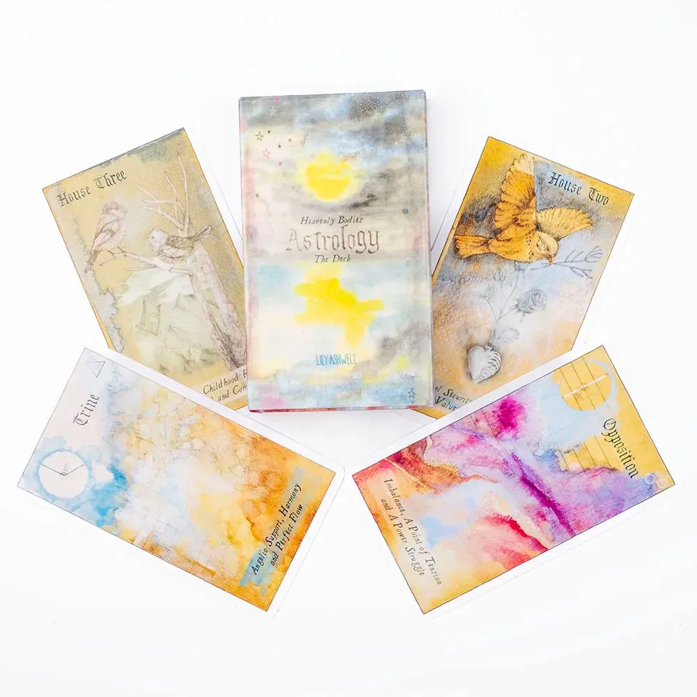 Heavenly Bodies 51Pcs Astrology Oracle Cards Deck para sa Fate Divination at Fortune Telling 10.4x6.1cm Board Game para sa Party Fun