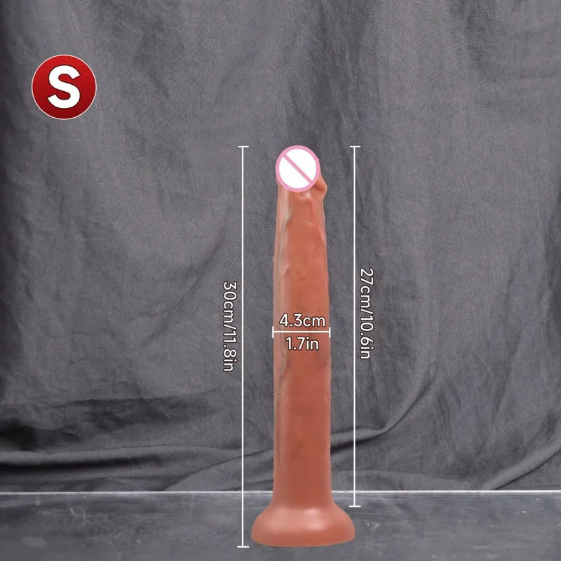 Uzun Yapay Penis Gerçekçi Yılan Şekli Tek Katmanlı Silikon Büyük Penis Yumuşak Anal Seks Oyuncakları Vantuz Dick Kadınlar için G-spot Orgazm 18 + — image 12