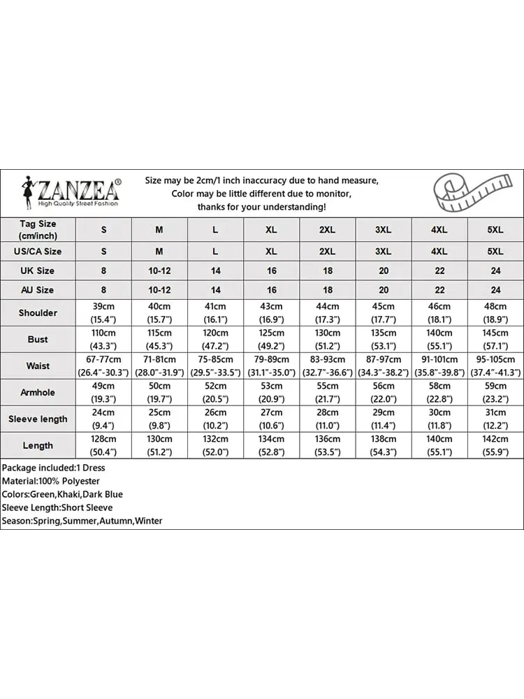 Women Summer OL Work Dress ZANZEA Elegant Short Sleeve Office Sundress Casual Solid A Line Buttons Holiday Vestidos Kaftan Robe