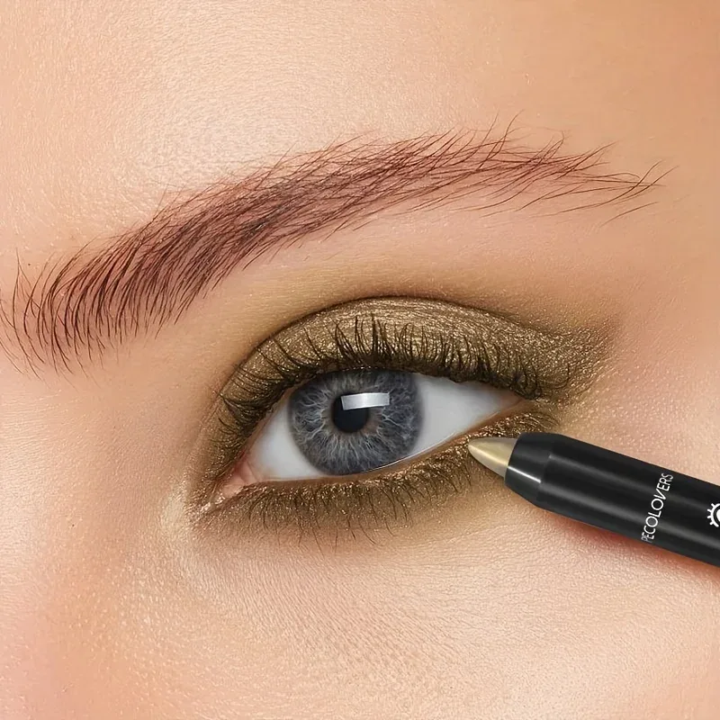 Pearlescent Eyeshadow Pencil Stick Highlight Stick Black & Grey Shimmer Eye Shadow Pen with Eyeliner 1pc
