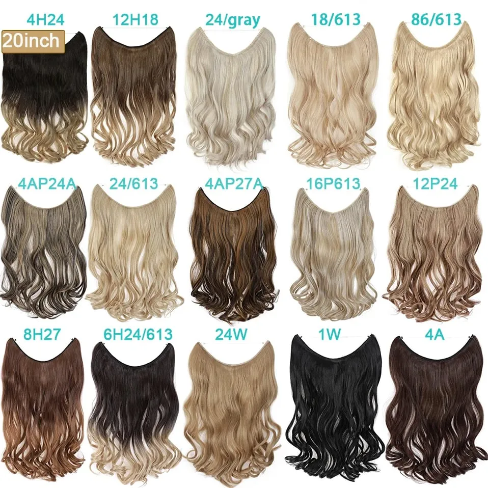 Synthetic Invisible Wire No Clips In Hair Extensions Secret Fish Line Hairpieces Hair Extensions Fake Hair For Women