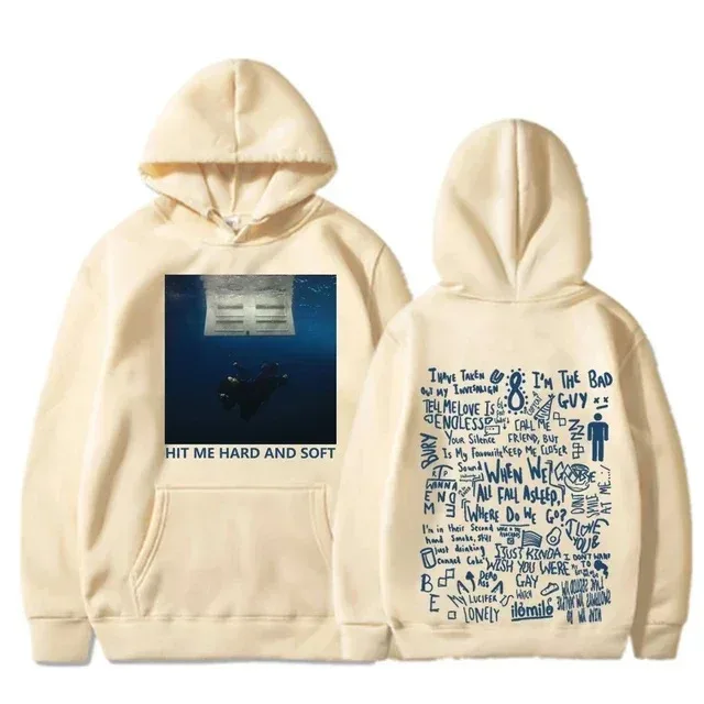 Hit Me Hard and Soft Tour Sudadera con capucha Billie pulóver hombres cantante estampado gráfico Otoño Invierno sudaderas de lana para Fans