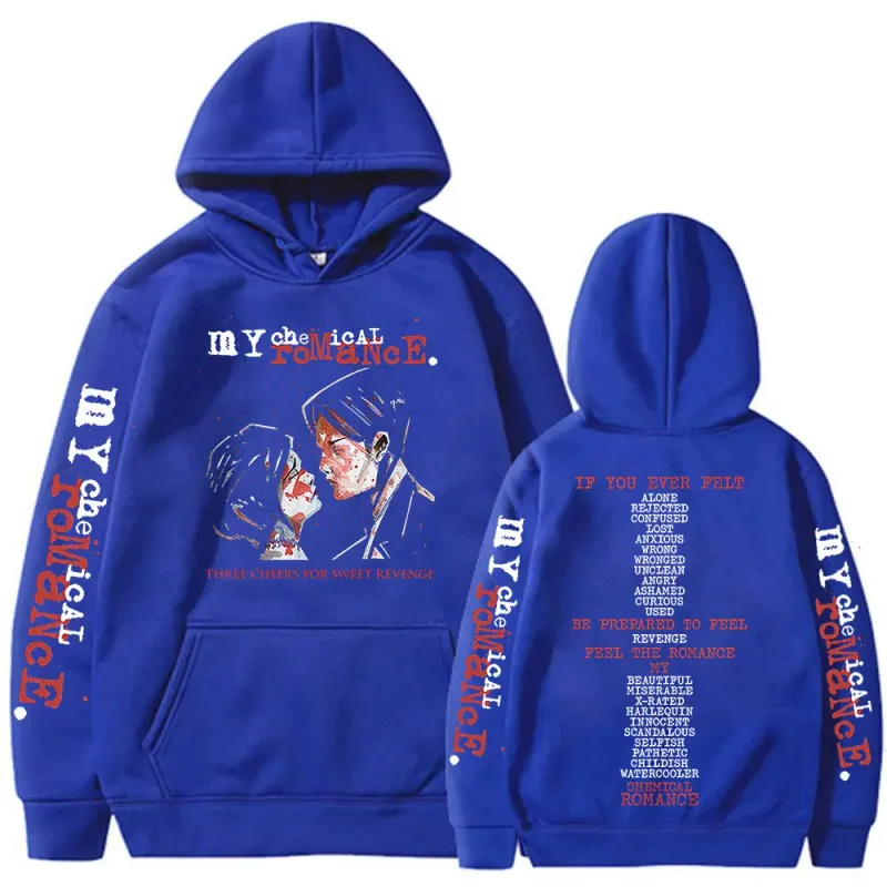 Rock Band My Chemical Romance Hoodies Three Cheers for Sweet Revenge Gothic Hooded Sweatshirts Men's Women Oversized Pullovers