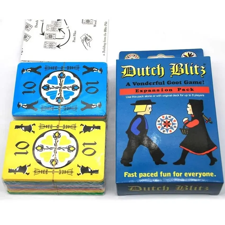 Dutch Blitz Le jeu de cartes original au rythme rapide contient 160 cartes, rapide et facile à apprendre, excellent jeu familial pour tout le monde pour 2 personnes