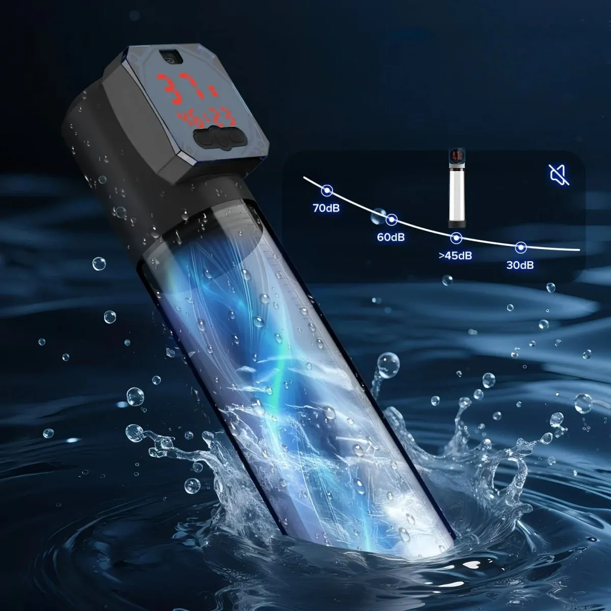 Electric Male Masturbators Penis Pump Vacuum Suction Vibrator 5 Suction 6 Training Mode Waterproof Digital Display Adult Sex Toy