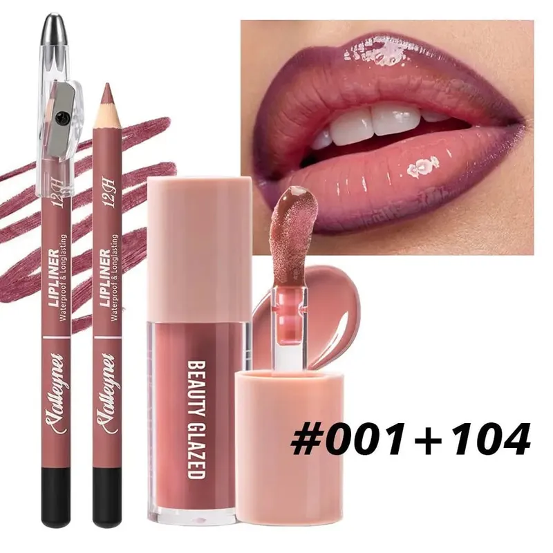 2Pcs/Set Lip Sculpting Set-Deep Shade Liner with Sharpener +Creamy Liquid Lipstick -Volume Enhancing Duo for Fuller Looking Lips — image 4