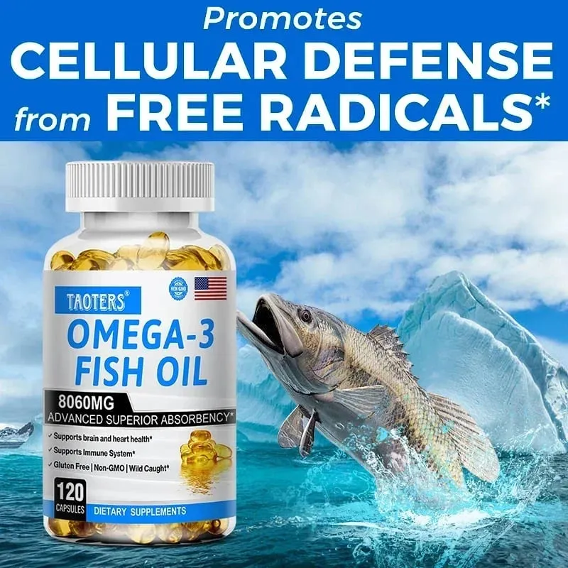 Omega-3 Fish Oil Supplement High in EPA + DHA for Heart Brain and Immune Support