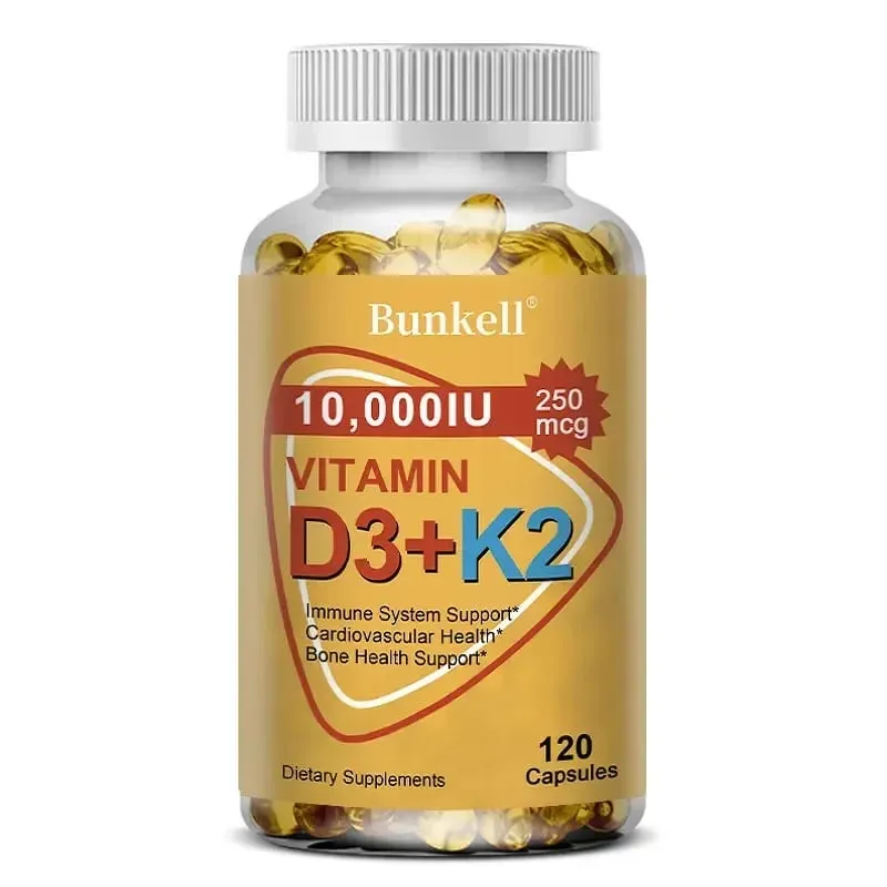 Natural Vitamin D3 K2 Softgels for Heart Joint and Bone Health D3 K2 Multivitamin Supplement