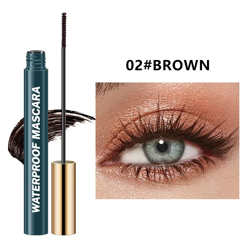 4D sort mascara tyk krølning Langtidsholdbar vandtæt snavsfri silkefibermascara forlænger øjenvipper Forlænger øjenmakeup