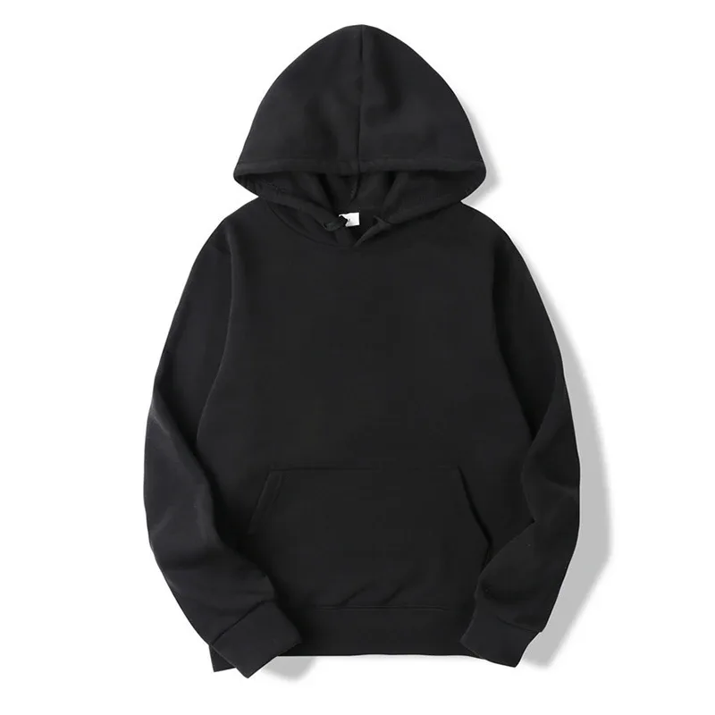 2024 Pullover Hoodies Spring and Autumn Long Sleeve Solid Color Hooded Sweatshirt Fashion Casual Male Outfit Sportwear Loose Fit