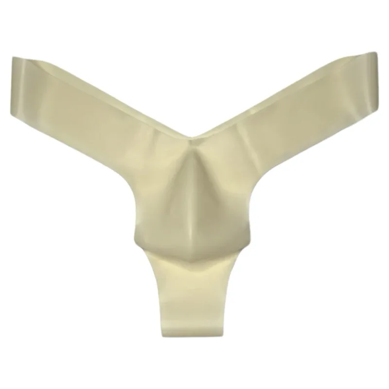 Seamless Mens Latex Underwear Transparent Thongs and Briefs with Pouch Design Low Waist Erotic Lingerie for Men