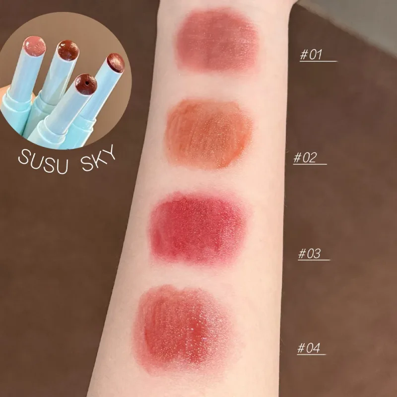 Jelly Solid Lip Gloss Mirror Orange Red Moisturizing Watery Colored Lip Balm Non-stain Cup Long Lasting Plumping Lipstick Makeup