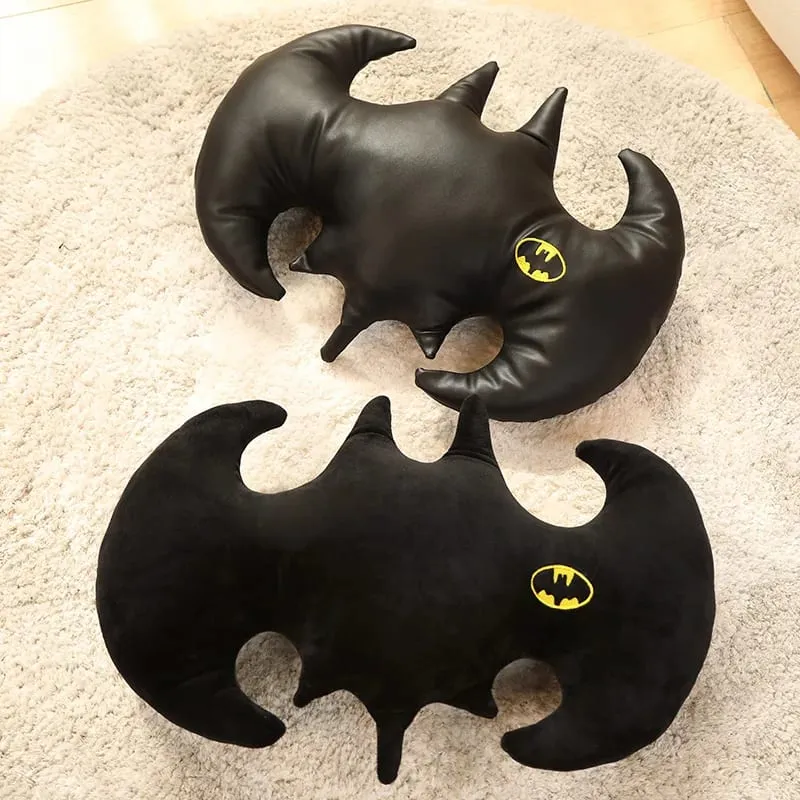 Pictorial Black Bat Shaped Plush Pillow Cool Superman Sofa Cushion Bay Window Nap Pillow Stuffed Animal Toys Hobbies Xmas Gifts