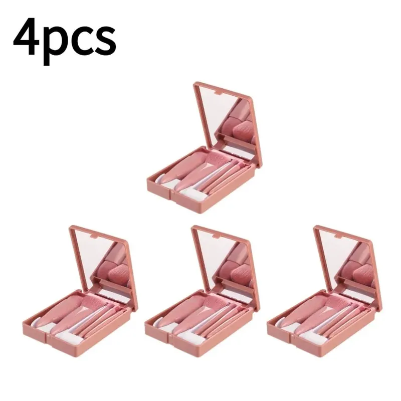 Brushes Small Complete Function Cosmetic Brushes Kit With Case And Mirror 5pcs Travel Size Makeup Brushes Set Mini Makeup