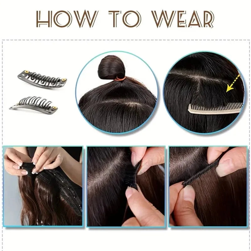 22Inch Synthetic Long Kinky Curly Hair Extension 6pcs/set Clip in Fluffy Hairpiece for Women Daily Use