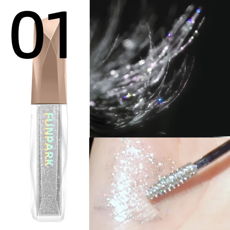 1pc Waterproof Diamond Shine Volume Curl Mascara-Glitter Snow Effect for Eye Lash Makeup Women's Cosmetic Smudge-proof Mascara — image 8