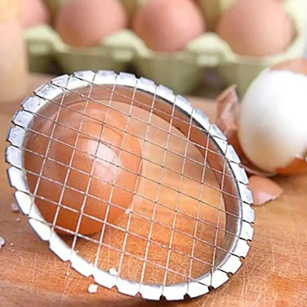 1Pc Cubes Round Grid Cutter Slicer For Egg Mushrooms Vegetables Kitchen Cut Device Tools Chopper Stainless Steel Egg Chopper
