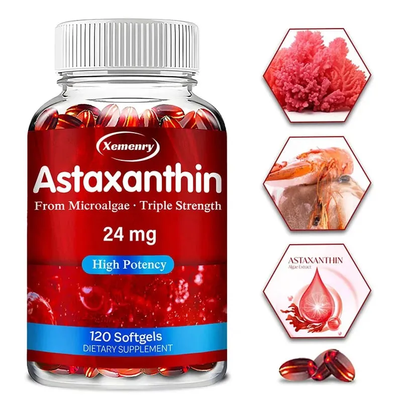 Astaxanthin 24mg - Promotes Cardiovascular Health & Accelerates Metabolism Supporting Eye Joint & Skin Health — image 1