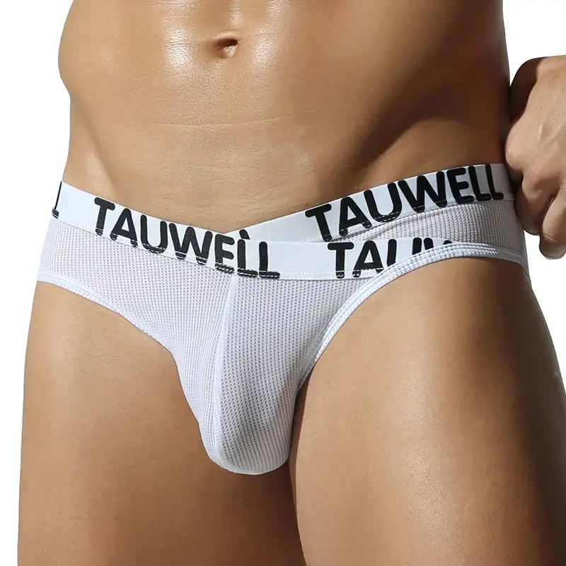 Tauwell Men's Fashion Low-Waist Sports Underwear Breathable Mesh Small V Waist Triangle Briefs