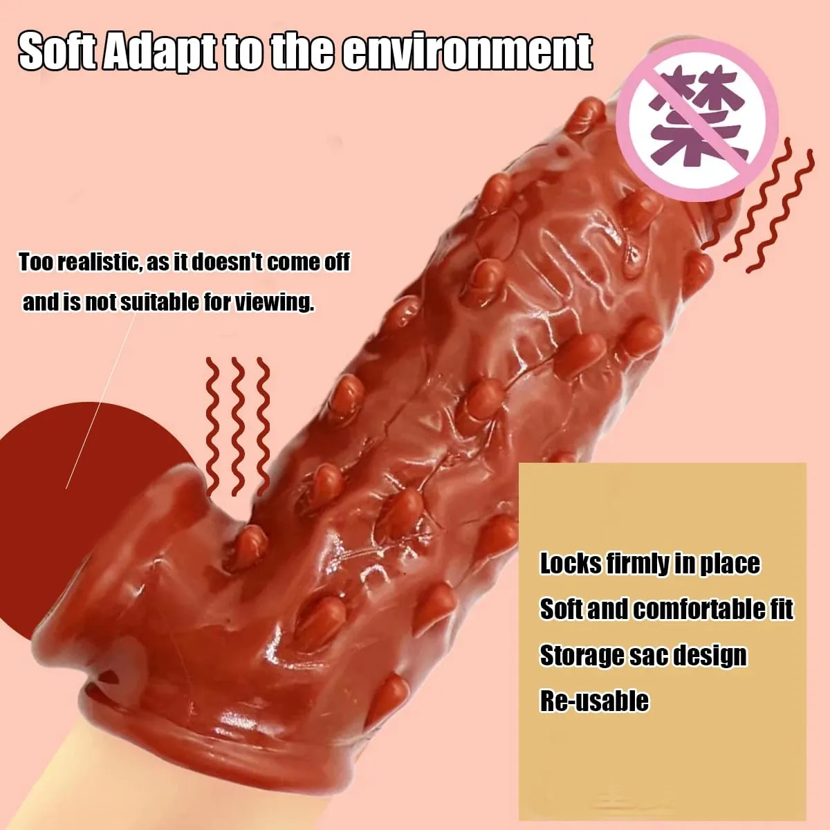 Realistic Silicone Penis Sleeve Textured Penis Extender for Enhanced Performance Sex Toys
