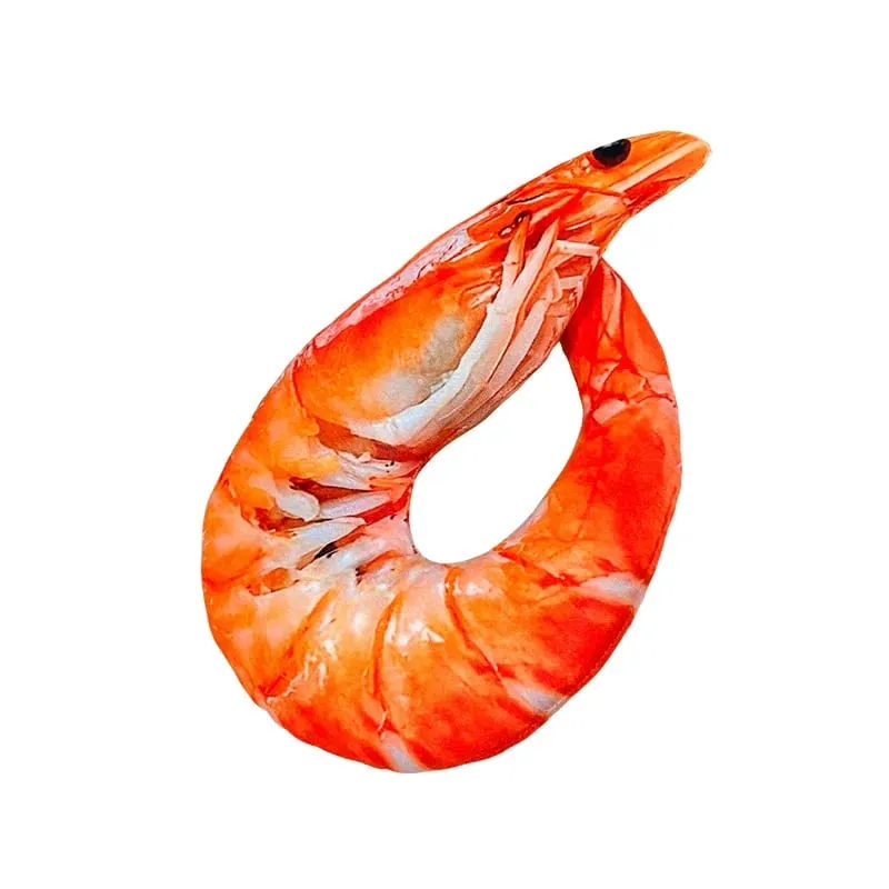 Funny Shrimp Neck Pillow Soft Plush U-shaped Travel Pillow 3D Simulation Neck Cushion for Car Airplane Office Nap — image 11