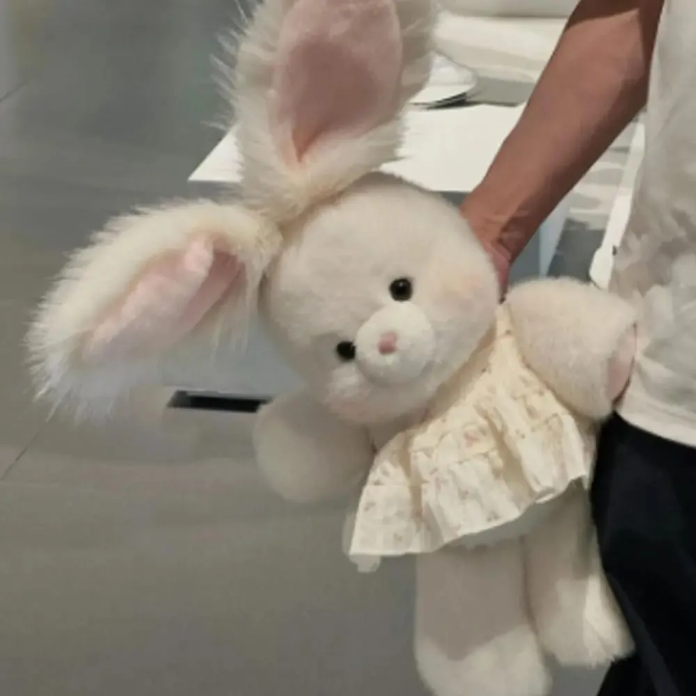 Regalo creativo Morbido coniglio di peluche Cuscino di peluche Supporto emotivo Peluche da 17,7 pollici con orecchio lungo Cuscino di peluche carino