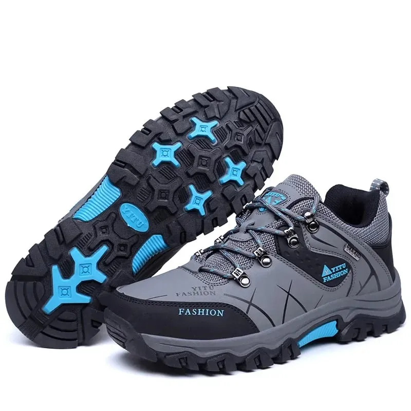 New men's sports hiking shoes 2024 men's anti slip training shoes leather outdoor men's oversized autumn hiking Jogging shoes