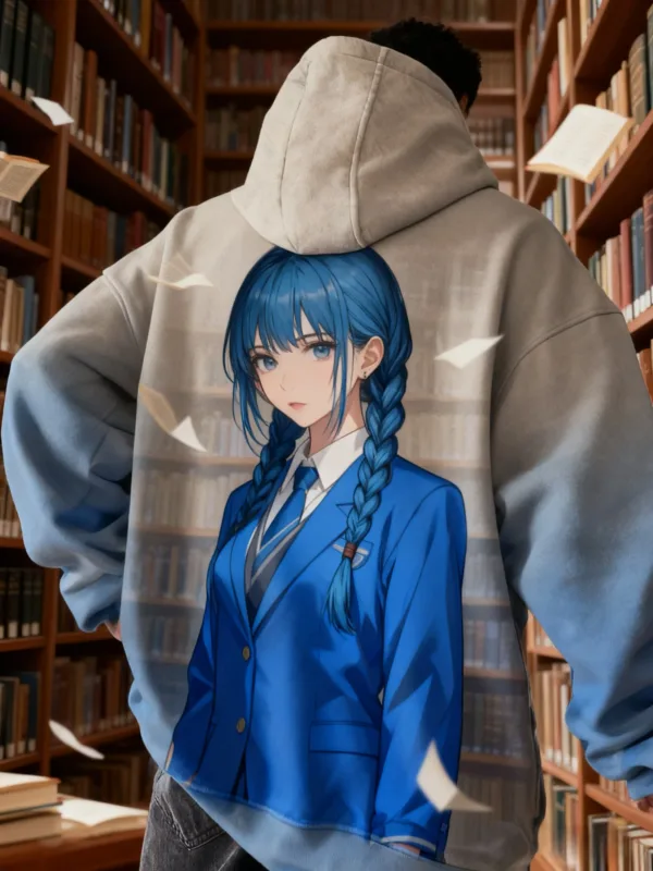 2026 Hot Anime meisje terug patroon Sweatshirt Casual Lange Mouw Capuchon 3D Afdrukken Top Fashion Oversized heren Hoodies