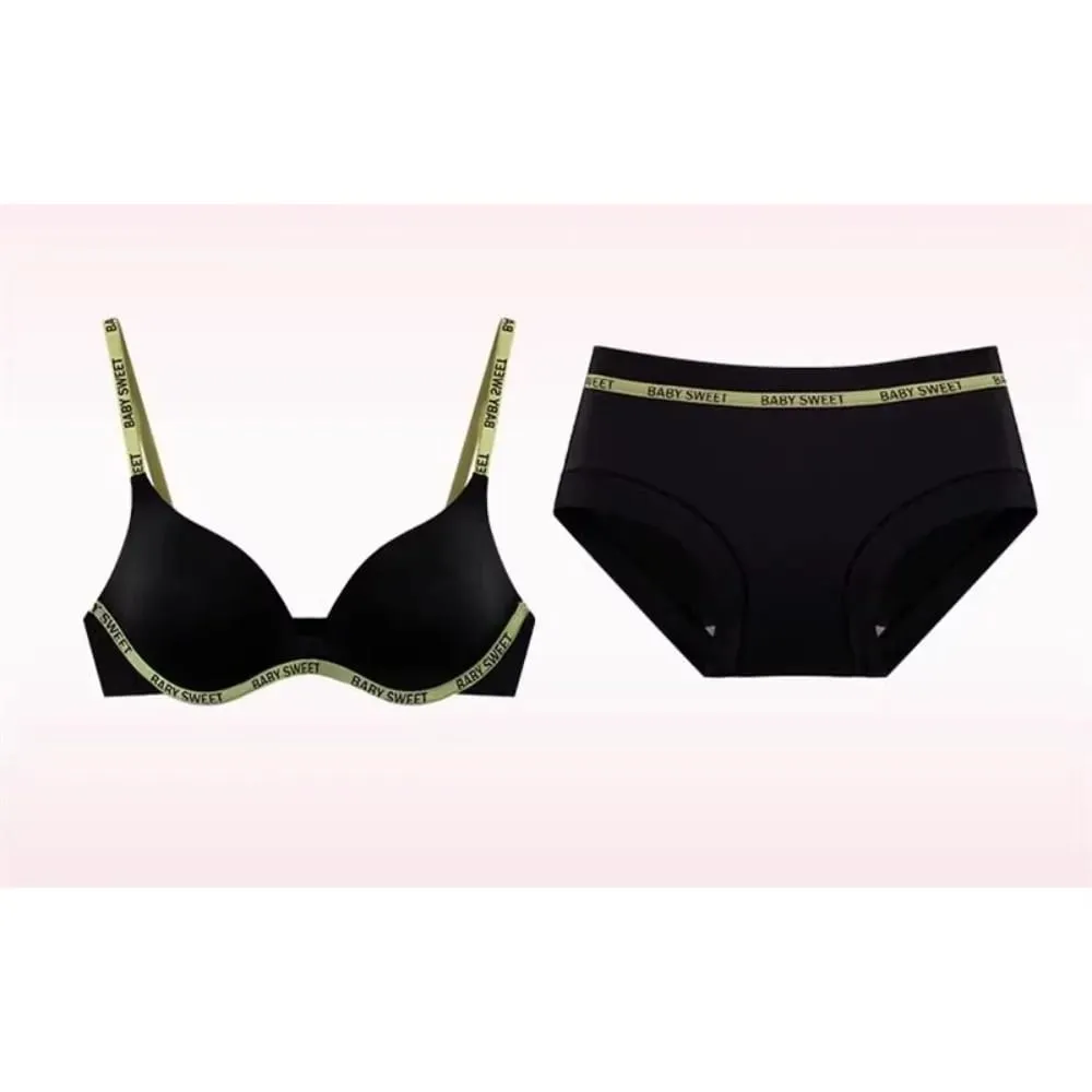 Vibrant Dopamine Color Seamless Wirefree Push Up Bra Panty Set Soft Comfy Sexy Lingerie Underwear For Women 32‑38AB