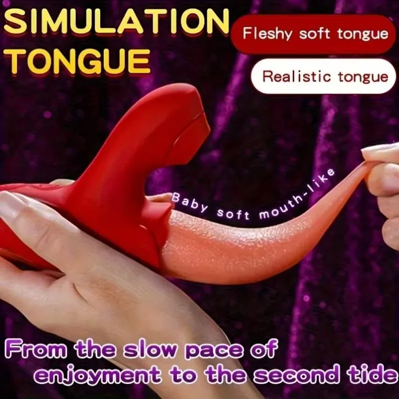 Vibrador de sucção poderoso para mulheres, lambedor de língua, estimulador de clitóris, massageador de vagina, masturbação, brinquedos sexuais adultos, produtos