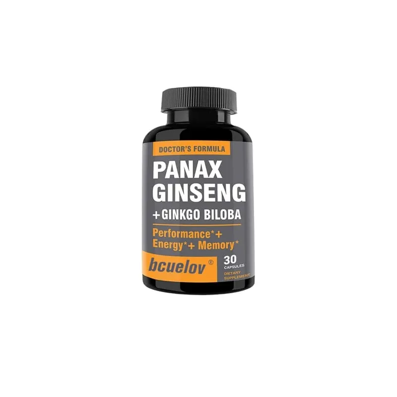 Ginseng + Ginkgo Biloba Extract Capsules - Helps Improve Energy and Vitality Anti-aging Memory Brain and Vision Health — image 9