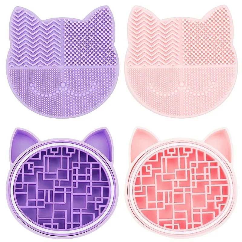 Silicone Makeup Brush Cleaning Storage Box Make Up Washing Board Cleaner Carpet Cosmetic Brushes Tools