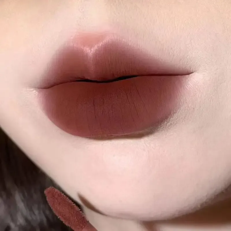 Cappuvini Matte Lip Gloss Low-saturation Gray Pink Liquid Lipstick Waterproof Non-Stick No Fade Lip Tint Korean Makeup Cosmetics