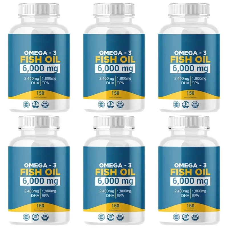 Omega 3 Balık Yağı Softgelleri Yüksek Etkili EPA DHA Yetişkinler için Günlük Takviye Eklem Bağışıklık Sağlığını Destekler 150 Softgel GDO'suz