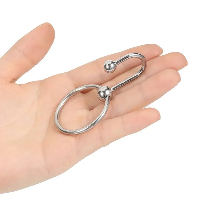 SM Urethral Dilator Cock Ring Stainless Steel Ejaculation Delay Penis Ring Metal Bead Delay Lock Fine Penis Plug Sex Toy for Men