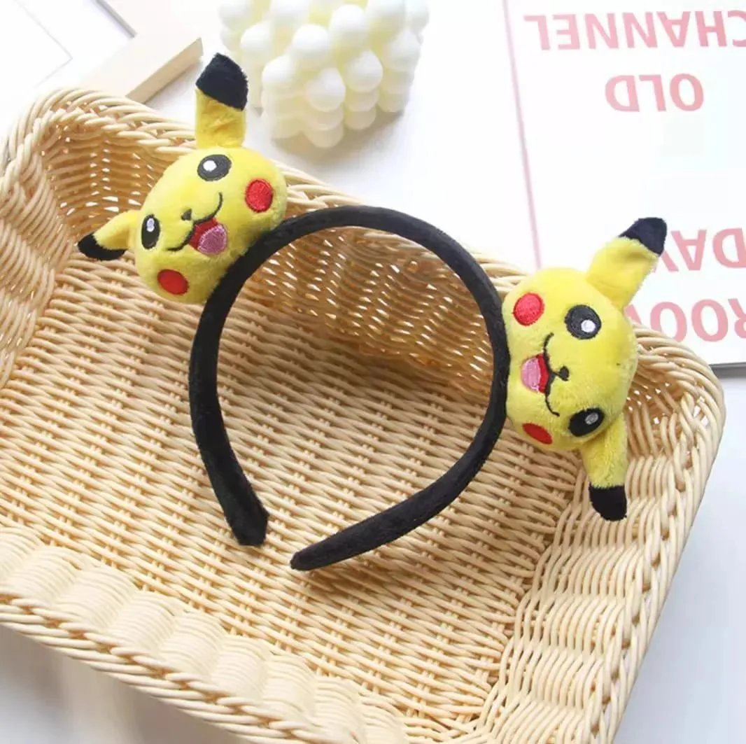 7styles Pikachu Cute Hair Accessories Pokemon Headband Plus Doll Headband Hair Rope Wristband Kawaii Children Toys Cosplay Gifts