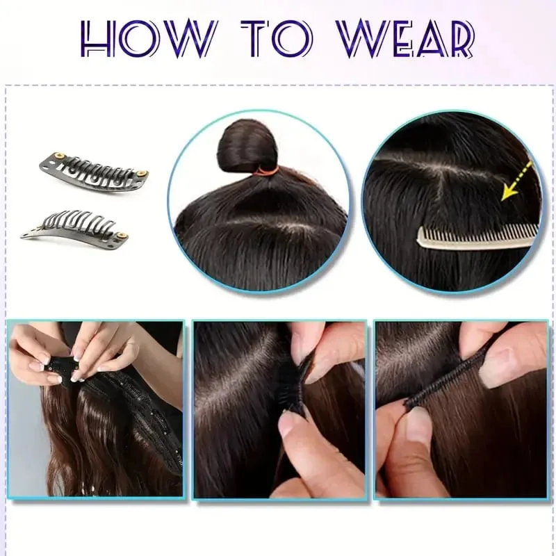 24Inch Synthetic 6pcs/set Long Straight Clip-in Hair Extension Heat Resistant Fiber Hair for Women Hair Accessories — image 6