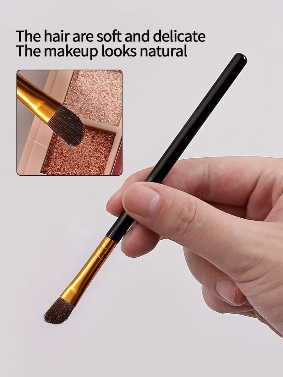 30PCS Portable Small Horsehair Eyeshadow Brush Set Soft Bristle High-Gloss Brush Smudging Brush Beginner Makeup Brush