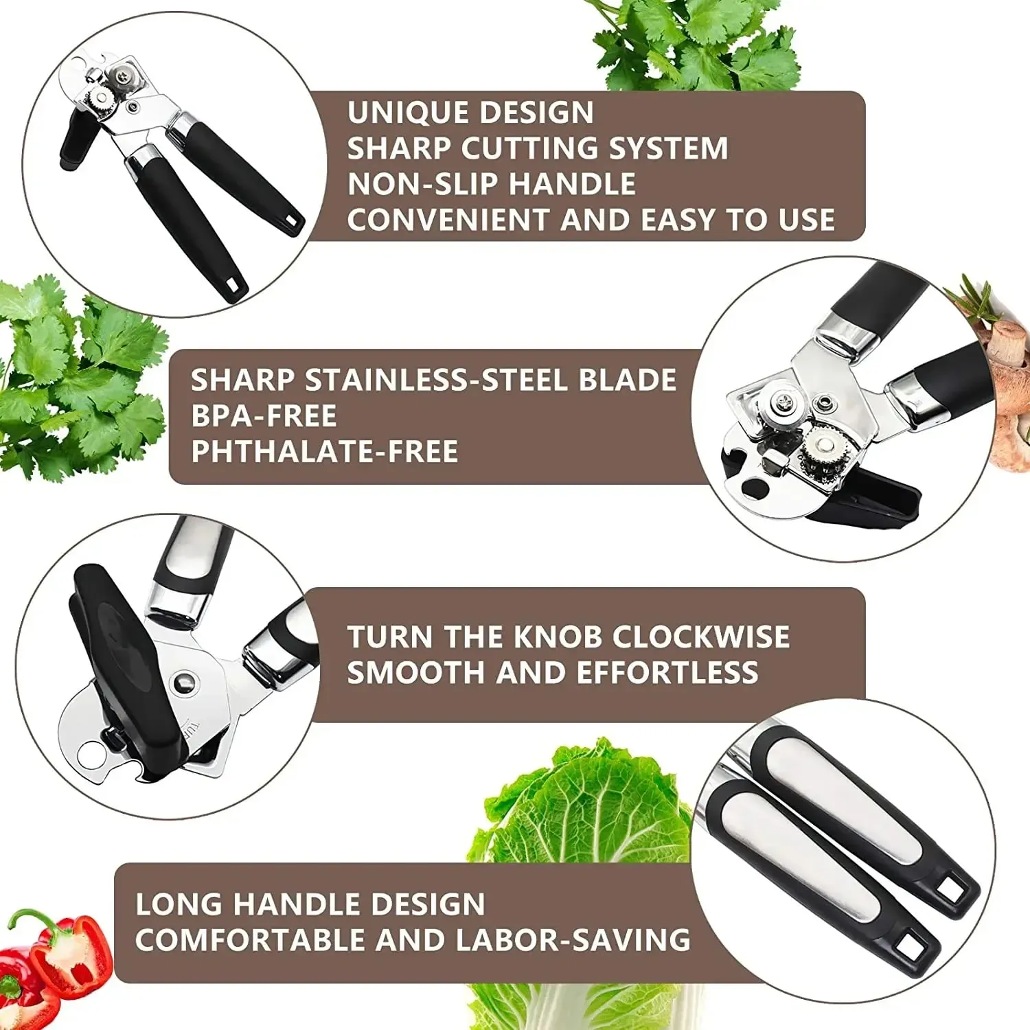 Professional Iron Manual Can Opener Multifunctional Stainless Steel Beer Handle Can Opener Kitchen Gadgets Bottle Openers Jar