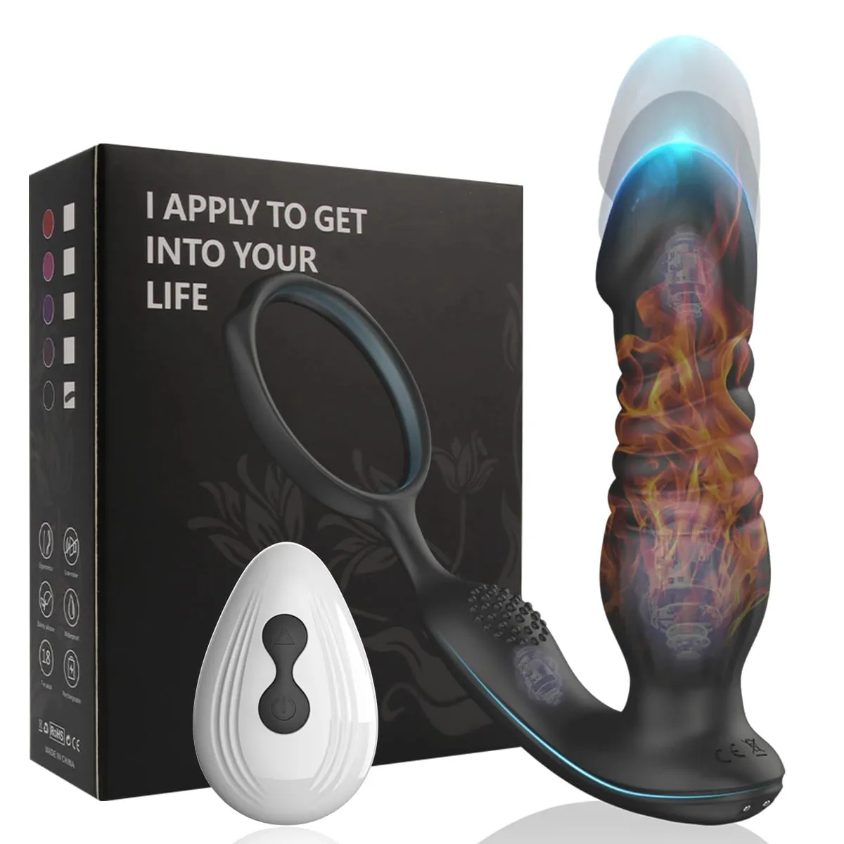 Male Prostate Massage Thrusting Vibrator Anal Plug Vibrator Silicone Ring Delay Ejaculation Masturbator Adult Sex Toys for Men — image 1
