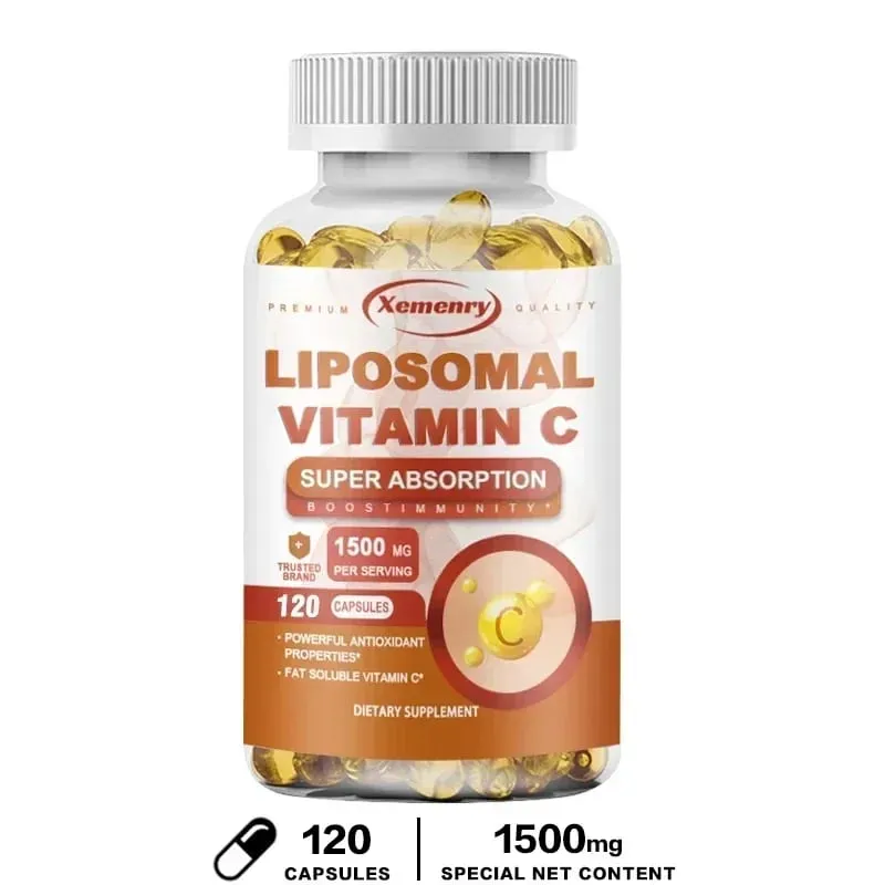 Capsule liposomiali di vitamina C - Potente antiossidante che promuove la produzione di collagene La luminosità della pelle supporta la salute immunitaria del cuore — image 9