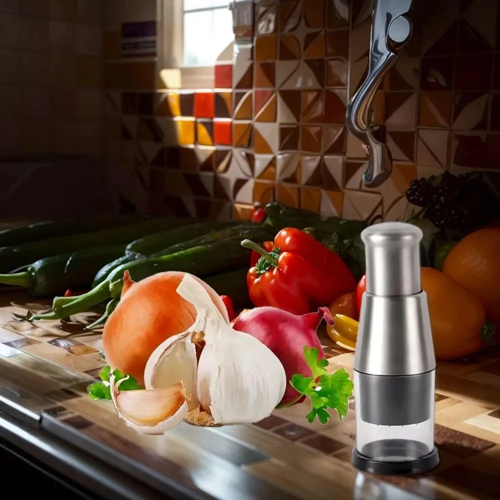 Manual Garlic Crusher Stainless Steel Garlic Crusher Garlic Masher Onion Ginger Garlic Household Kitchen Supplies Garlic Masher — image 5